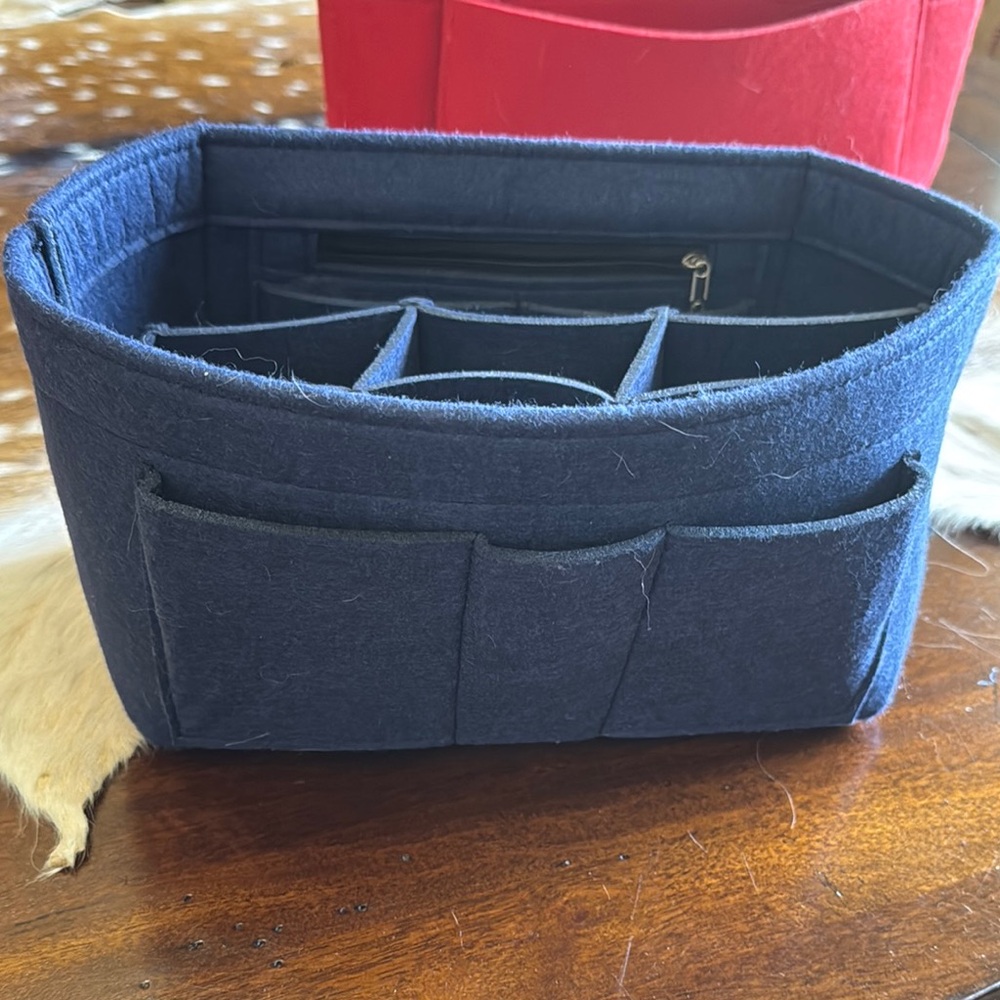 Navy Blue Felt Bag Organizer